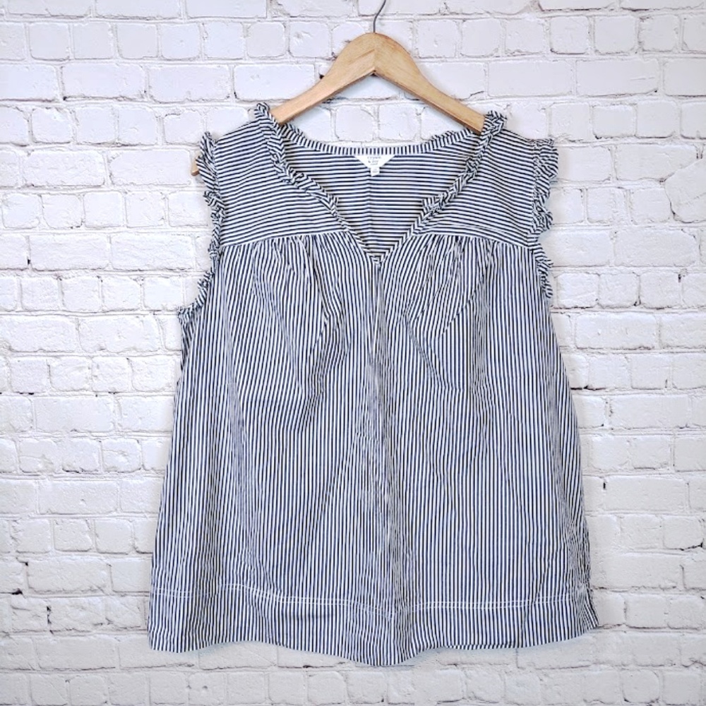 🍂Crown & Ivy Baby Doll Striped Nautical Top